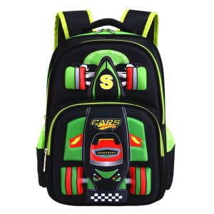 3D Car-Themed Rolling School Backpack for Boys – Large Capacity Wheeled Book Bag