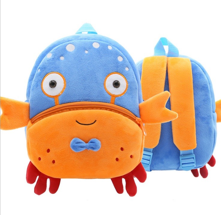 Adorable Plush Kids Backpack – Cartoon Animal Kindergarten School Bag