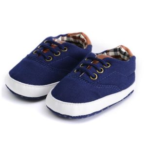Baby Canvas Sneakers – Soft Sole Non-Slip Lace-Up Toddler Shoes
