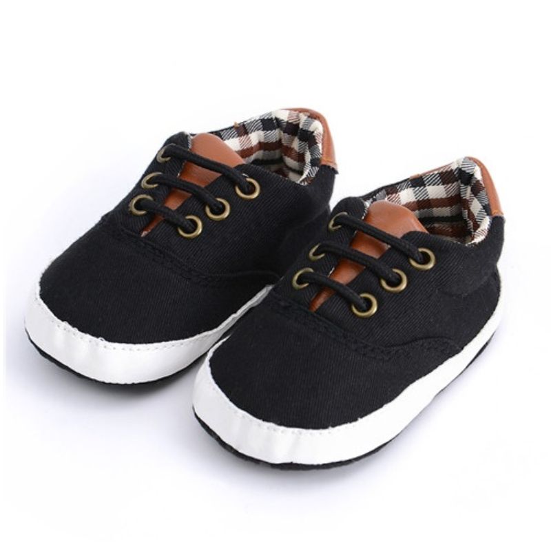 Baby Canvas Sneakers – Soft Sole Non-Slip Lace-Up Toddler Shoes