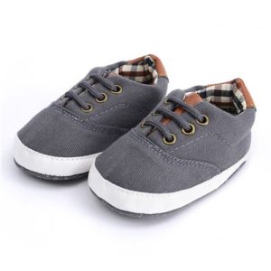 Baby Canvas Sneakers – Soft Sole Non-Slip Lace-Up Toddler Shoes