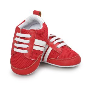 Unisex Baby Moccasin First Walker Shoes – PU Leather Soft Sole Sneakers with Non-Slip Grip