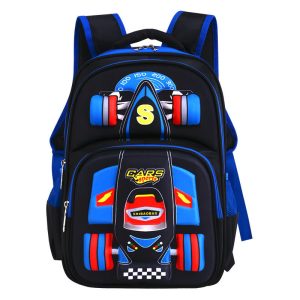 3D Car-Themed Rolling School Backpack for Boys – Large Capacity Wheeled Book Bag